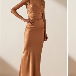 Shona Joy LA LUNE LACE BACK MAXI DRESS - COPPER